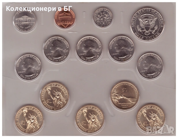 СЕТ С 14 МОНЕТИ ПЪЛНА 2011 ГОДИНА /Р/ – САЩ  /виж описанието/