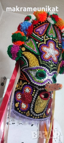 Кукерска маска, гугла, уникат, арт, ръчна изработка, декорация , снимка 12 - Декорация за дома - 41588628