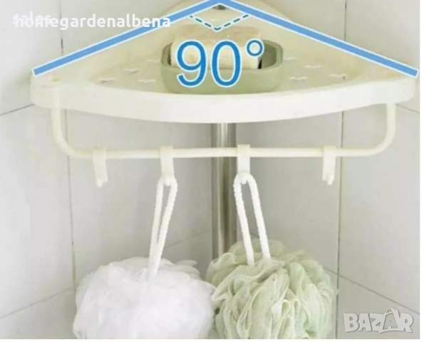 Ъглова телескопична етажерка за баня неръждаема стомана 78-275 см, снимка 5 - Етажерки - 54165467