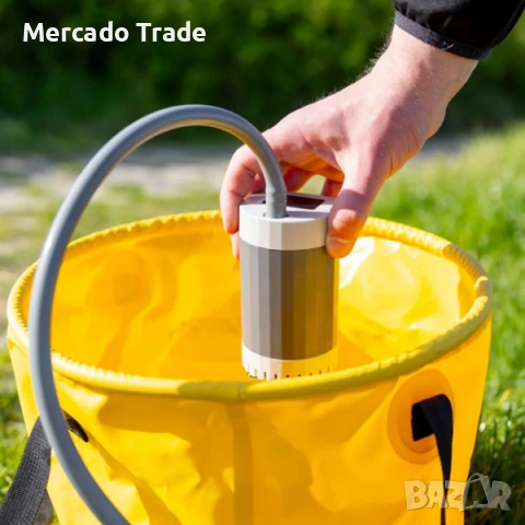 Портативен къмпинг душ Mercado Trade, С помпа, За МПС, USВ, снимка 6 - Къмпинг мебели - 53967480