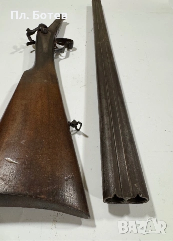 Стара двуцевна пушка, снимка 12 - Антикварни и старинни предмети - 54017604