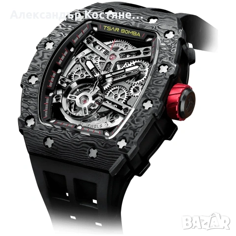 Нов часовник TSAR BOMBA Carbon Fiber Automatic JYTB8208CFB - гаранция