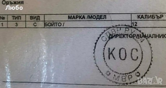 Ловна пушка "Бойто" 12 кал. Успоредка, снимка 3 - Ловно оръжие - 54168886