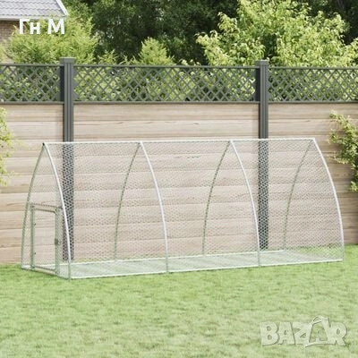 Чисто нова Клетка за животни сребриста 105x300x120 см поцинкована стомана, снимка 4 - Други стоки за животни - 55175302