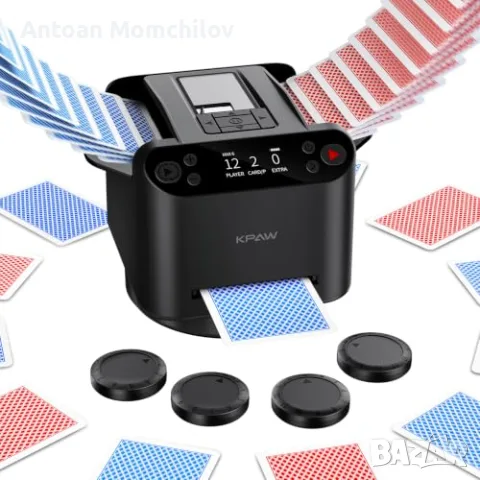 Разбърквач карти KPAW MAX 6 2-in-1 Automatic Card Shuffler Dealer