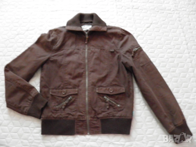 Дамско яке от кафяв деним L