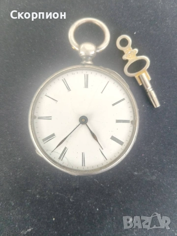 Швейцарски СРЕБЪРЕН джобен часовник 1900г. с ключе - 10 РУБИНА - ПРОМОЦИЯ, снимка 6 - Джобни - 50040697