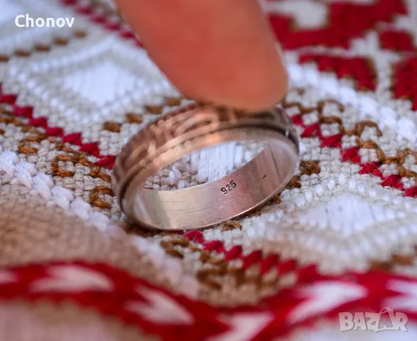 Дамски сребърен пръстен с въртящ се ринг "NIKE", снимка 4 - Пръстени - 55331748