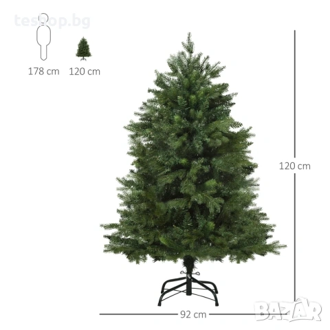 Изкуствена коледна елха 1.2 м Homcom, снимка 2 - Декорация за дома - 55041849