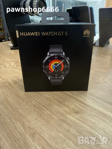 Смарт часовник HUAWEI WATCH GT 5 BLACK VLI-B19F Black Fluoroelastomer Strap 46 MM, GPS, ПУЛСОМЕР, SP, снимка 3 - Смарт часовници - 54994083