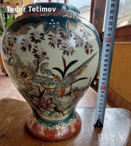 Керамична ваза satsuma, снимка 3 - Антикварни и старинни предмети - 54395826