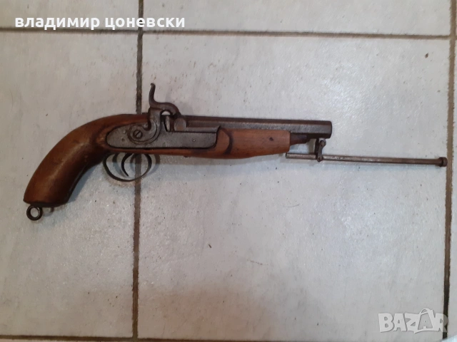 Стар автентичен военен капсулен пистолет,пищов,оръжиие, снимка 5 - Антикварни и старинни предмети - 54999875
