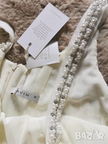 Рокля дантела и перли с коланче Avin, снимка 8 - Рокли - 54123228