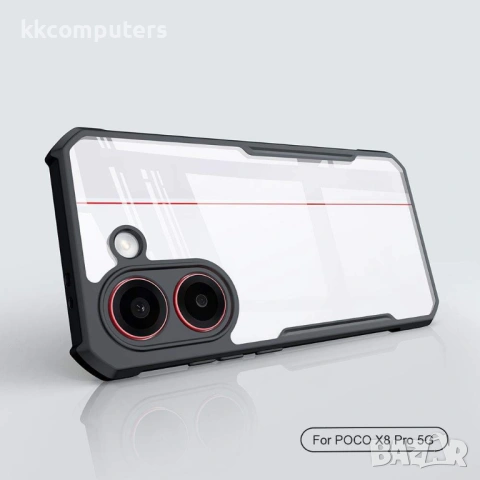 XUNDD Прозрачен Калъф за Xiaomi Poco X8 Pro 5G / Redmi Turbo 5 5G - TPU+Акрил, Airbag, 0.8mm защита,, снимка 2 - Калъфи, кейсове - 54137020