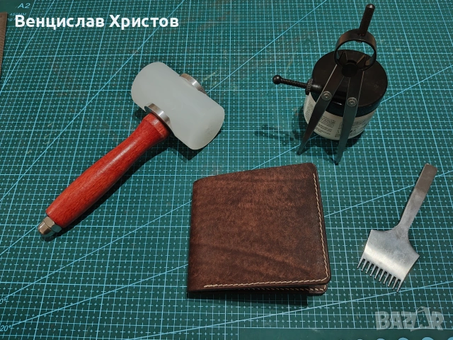 Кожен портфейл ръчна изработка 