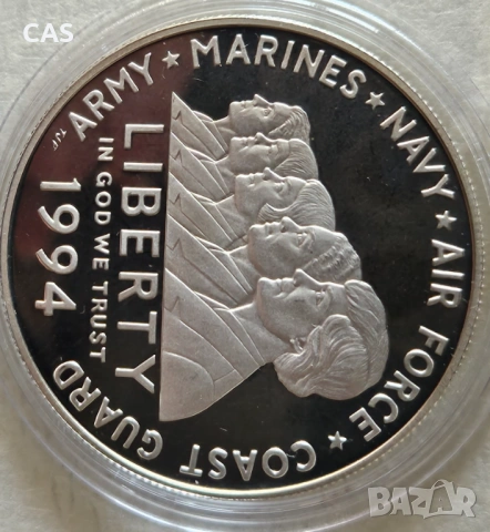 1 Долар 1994 САЩ / Сребро 0.900 , снимка 3 - Нумизматика и бонистика - 54377626