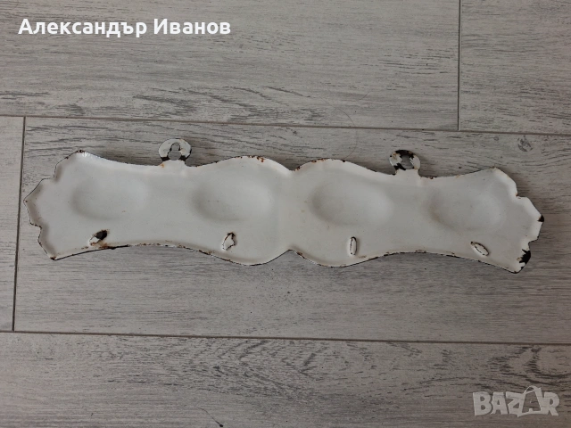 Стара,емайлирана закачалка, снимка 2 - Антикварни и старинни предмети - 55084613