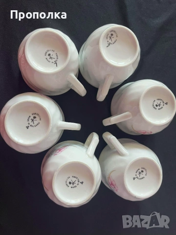 Български чашки с красиви, нежни декори и десертни чинийки, снимка 2 - Чаши - 54101103