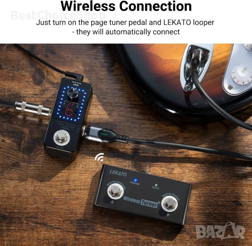 LEKATO Безжичен педал за превключване на страници Bluetooth. LEKATO Loop Pedal Tuner Switch Control, снимка 9 - Друга електроника - 54259914
