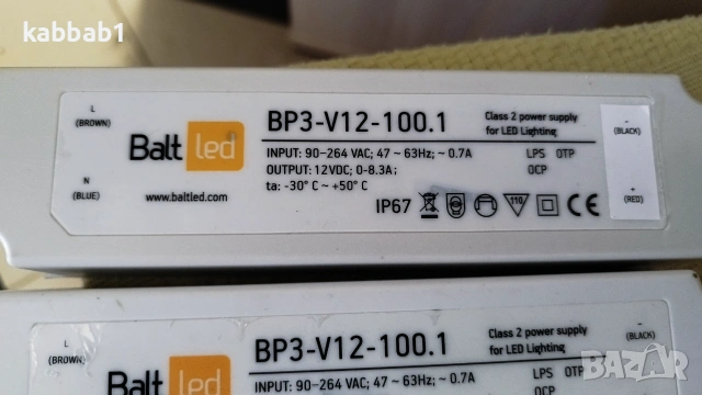 Захранващ блок Baltled BP3-V12-100.1 - 60.1 LED драйвери, снимка 2 - Други - 55094514