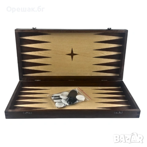 КУТИЯ ЗА ТАБЛА ОРЕХ С ПУЛОВЕ, снимка 2 - Шах и табла - 54765519