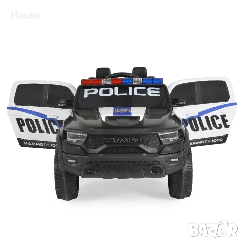 ТОП ЦЕНАНОВО!Акумулаторен джип RAM POLICE BLACK с 12V батерия,EVA гуми,сигнални светлини,дистанно, снимка 4 - Детски велосипеди, триколки и коли - 55083898