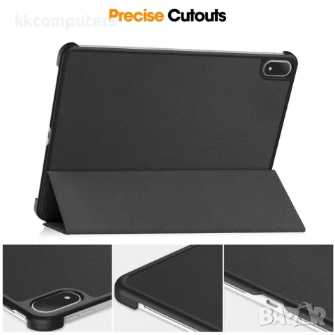 За OPPO Pad 5 Pro / OnePlus Pad 4 Тънък Кожен Калъф Tri-Fold Стойка със Скрийн Протектор – 6 цвята, снимка 11 - Калъфи, кейсове - 55403553