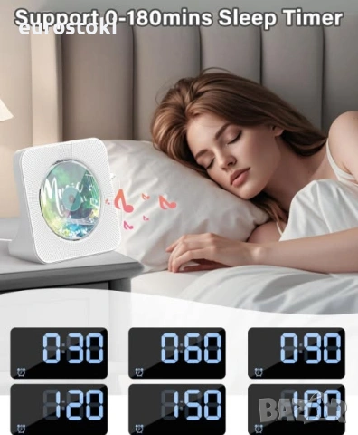 CD плейър Greadio KC-806, Bluetooth 5.0, мултифункционален CD плейър с високоговорители, FM радио, снимка 3 - MP3 и MP4 плеъри - 54977779