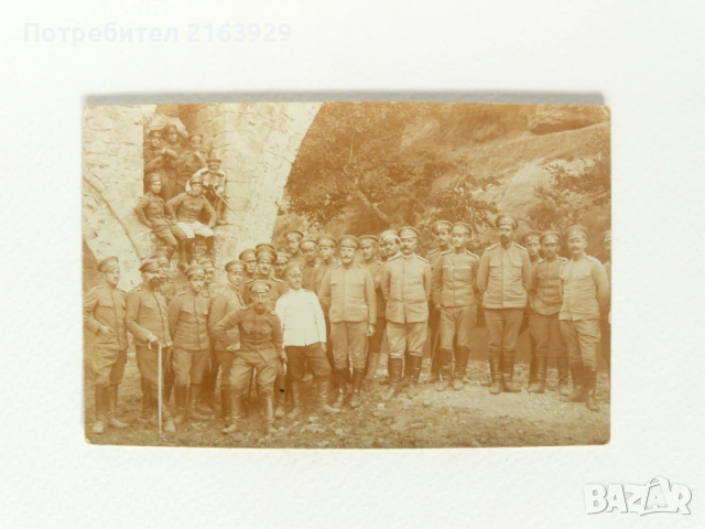 Рядка военна снимка - Сборна дивизия 1918 г. Шкумба, Албания - Генерал Кантарджиев 