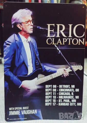 Eric Clapton USA Tour September 2026-метална табела (плакет)