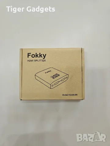 Fokky HS306-BK HDMI сплитер 1 към 2, 4K HDMI Splitter за два монитора/телевизора, снимка 6 - Кабели и адаптери - 55544581