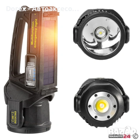 Соларен фенер-прожектор с COB и P50 LED, снимка 2 - Къмпинг осветление - 54711886