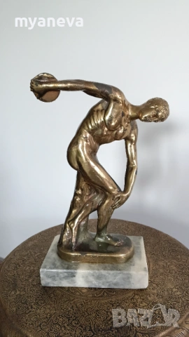 "Дискохвърлячът“ , метална статуетка, копие на известната гръцка скулптура на Мирон. , снимка 4 - Статуетки - 54219935