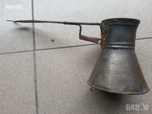 Османско бакърено джезве, снимка 4 - Антикварни и старинни предмети - 54490039
