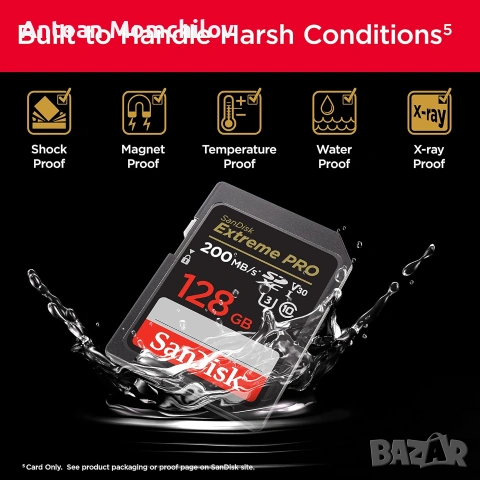 Карта памет SanDisk Extreme PRO SDXC 128GB UHS-I, снимка 3 - Карти памет - 55034238