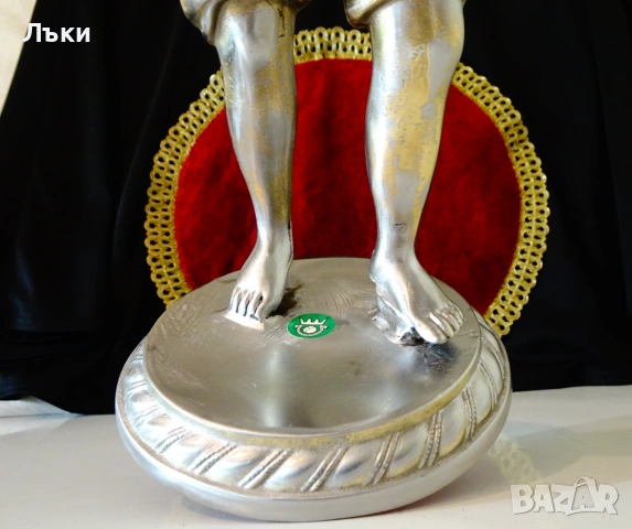 Калаена скулптура Рибар,35 см.,2 кг. , снимка 7 - Статуетки - 55101532