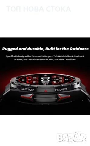 Смарт часовник OUKITEL Watch BT12, AMOLED екран 1.43", черен GPS, снимка 6 - Смарт часовници - 55409441