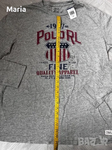 Мъжка блуза Polo Ralph Lauren сива оригинал нова с етикет, снимка 3 - Блузи - 54544861