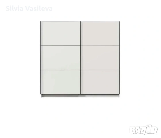 Гардероб с плъзгащи врати в бяло, снимка 3 - Гардероби - 55147758