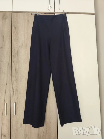 ZARA Xs размер тъмносин панталон със широки крачоли , снимка 7 - Панталони - 54627019