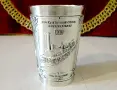 Калаена чаша за вино с Влак,Локомотив. , снимка 1