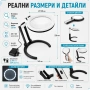 Голяма увеличителна ръчна и настола лупа с LED осветление за четене шиене бродиране гоблени лед, снимка 7