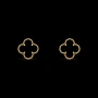 Van Cleef & Arpels VCA Gold Black Onyx Vintage Alhambra Clips Дамски Обеци, снимка 8