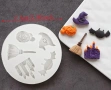 Хелоуин Halloween метла шапка прилеп тиква силиконов молд форма фондан шоколад , снимка 2