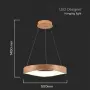LED Полилей 25W Дизайн Дърво + Бяло Тяло Ф500mm Топло Бяла Светлина, снимка 4