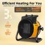 SIAL PTC Енергоспестяващ вентилаторен нагревател 3Kw, инфрачервен вентилатор с функция за защита , снимка 6