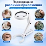 Мощна увеличителна ръчна и настолна лупа с LED осветление лампа стъклена за четене деца насекоми, снимка 6