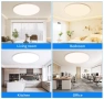 LED таванна лампа MOONSEA 80W, 80 см, голяма плоска димируема LED плафониера с дистанционно управлен, снимка 4