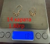 1.80  гр златни обеци / златно / злато / GOLD 585 / 14 карата   81 евро за грам за 14 карата злато, снимка 1