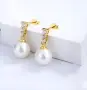 Eлегантни сребърни обеци с перли и цирконий, снимка 3